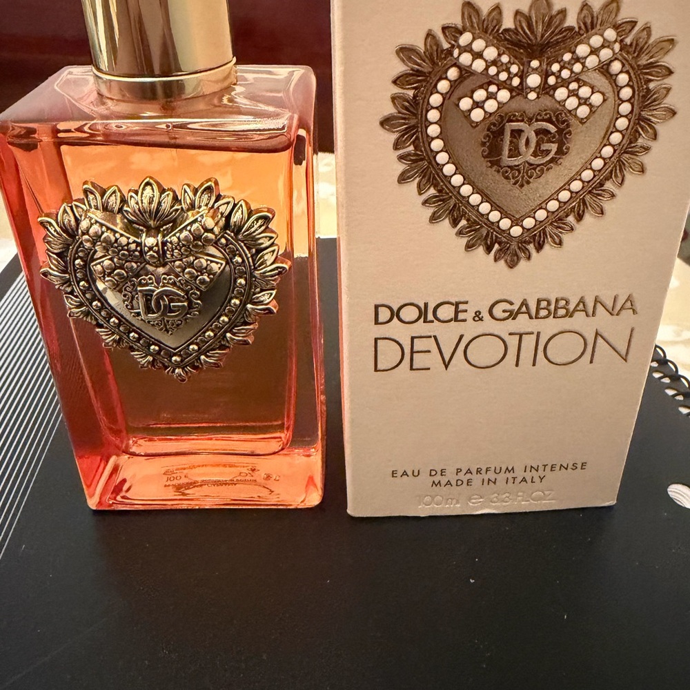Dolce & Gabbana Devotion Intense Perfume with Gold and Cream Accents